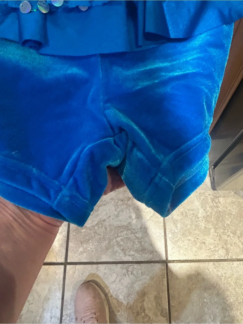 Weissman Costume- Blue Sparkles- Size MC w/bow